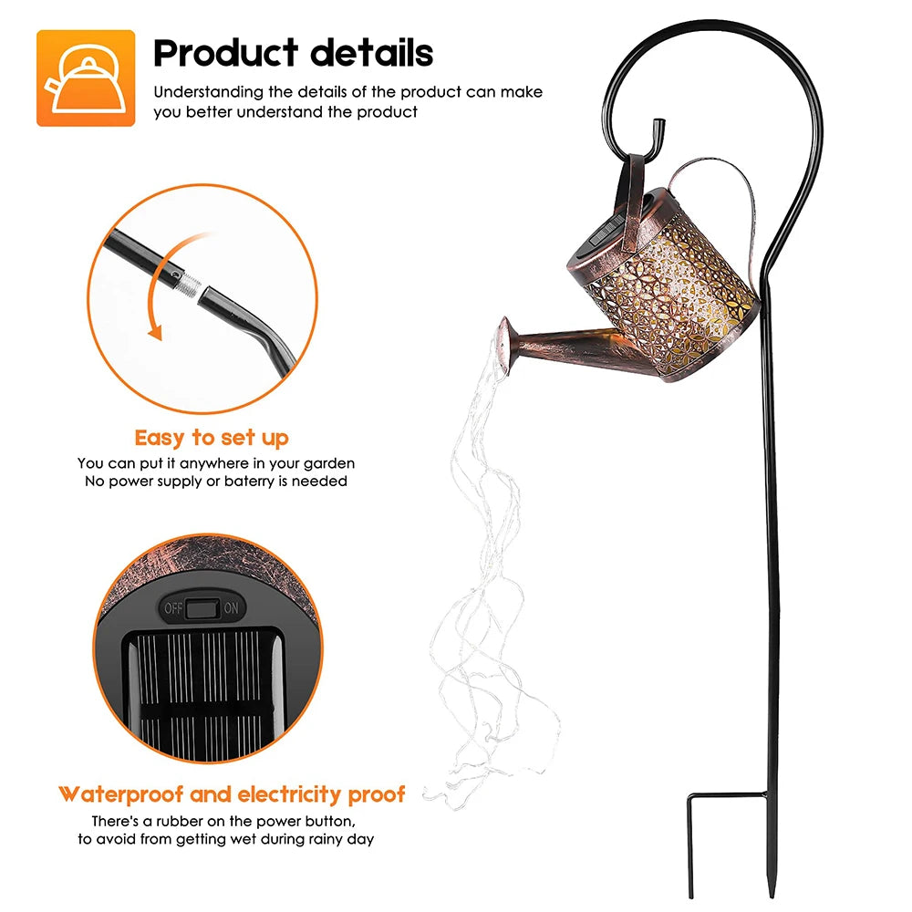 LED Solar Watering Can
