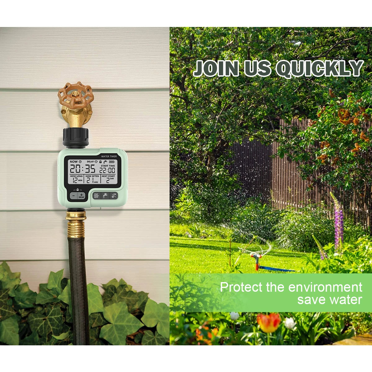 HCT-322 Automatic Water Timer Garden Digital Irrigation Machine Intelligent Sprinkler